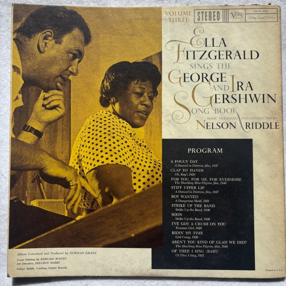 Ella Fitzgerald Gershwin Songbook Vol 3 LP Verve MG VS-6079 Stereo Jazz